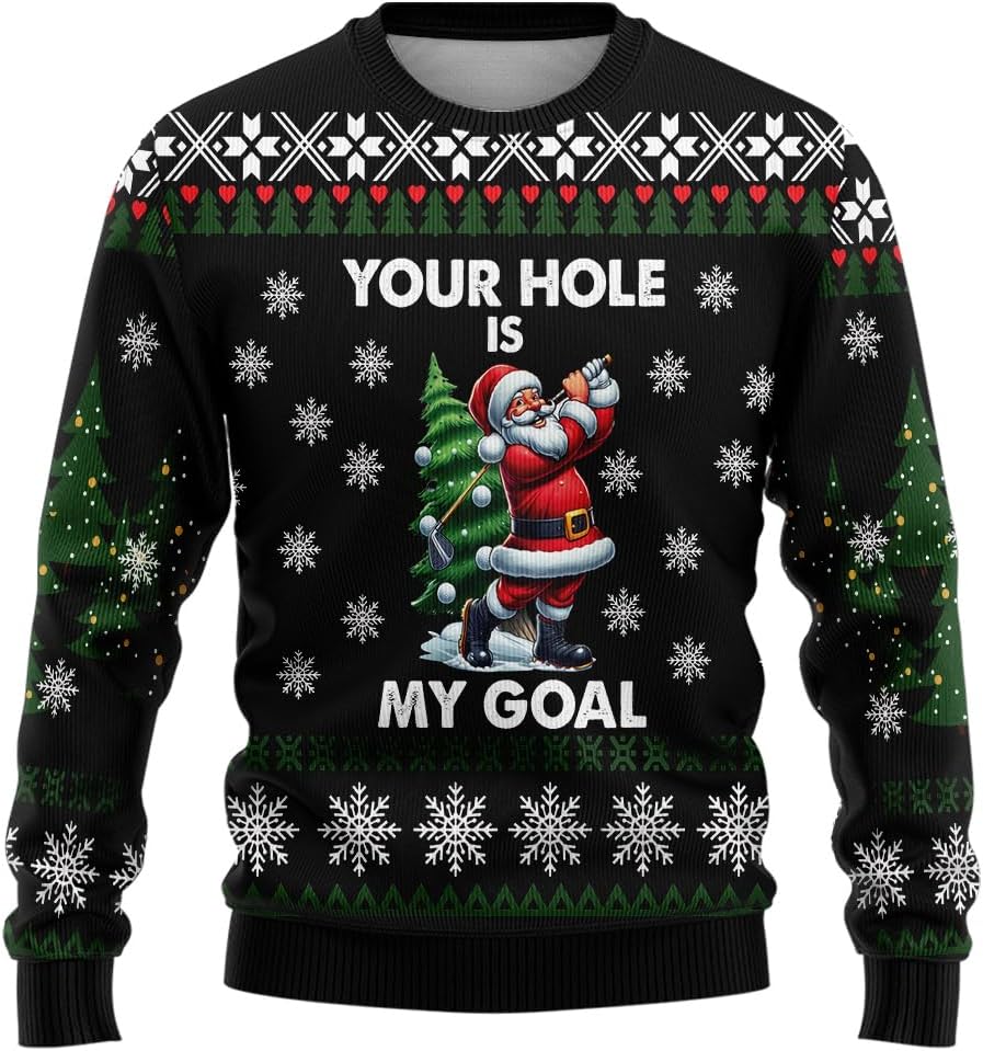 Sports Ugly Christmas Sweatshirt for Women, 3D Santa Sweater Mens Funny Xmas Shirts (HN-SW07)