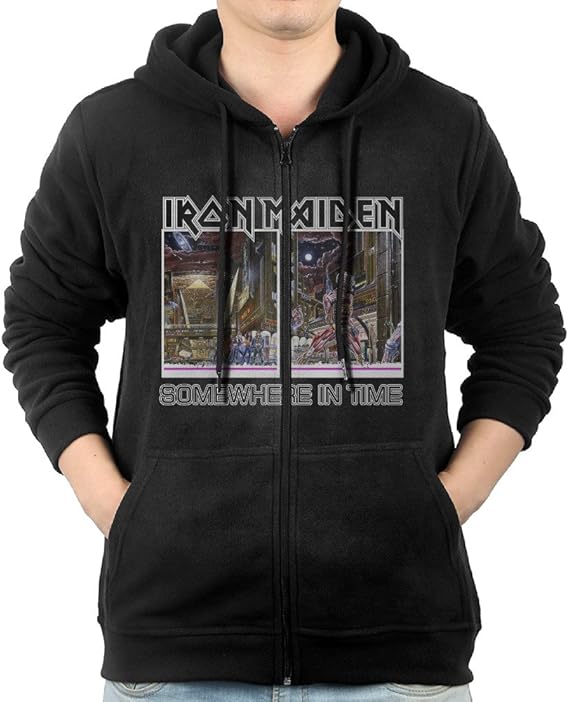 Mens Iron Maiden Somewhere In Time FullZip Hoodie Amazon.ca
