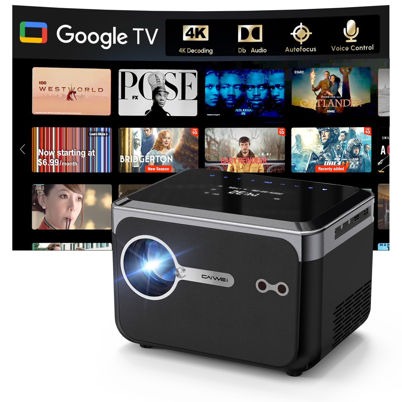 proiettore 4k wifi6 bluetooth nfc auto focus 1200ansi
