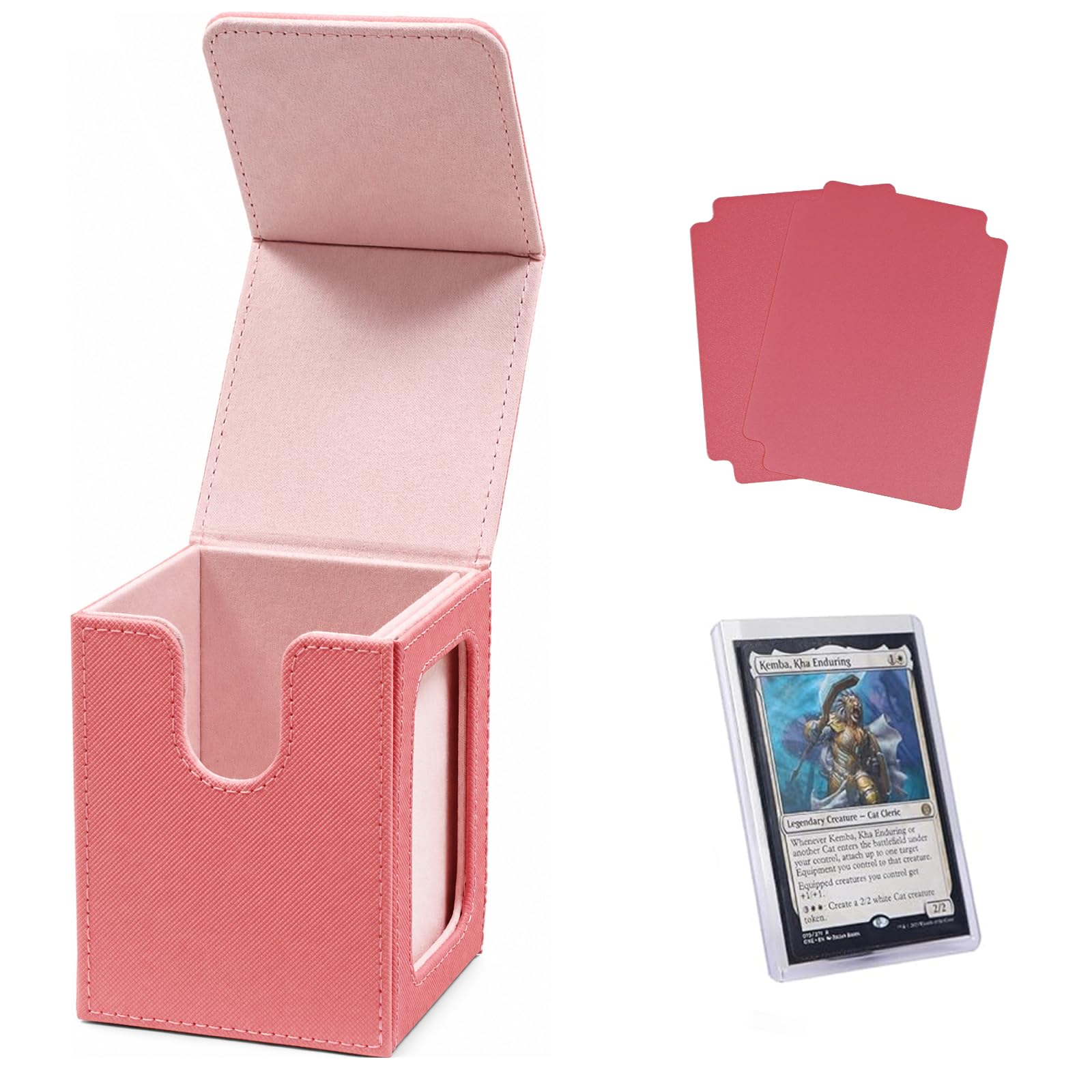 Venssu Pink&Pink Mtg Deck Box With Commander Display Window (Pink&Pink)