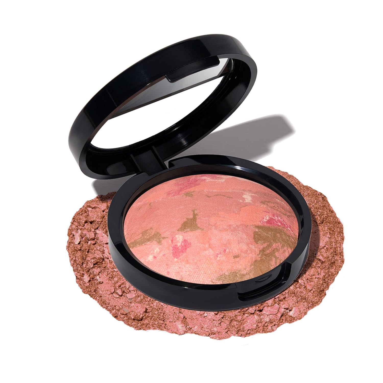 LAURA GELLER NEW YORK Baked Blush-n-Bronze Marbleized 2-in-1 Sculpting Bronzer Blush – Berry Bronze – Contour Face with a Radiant Flush