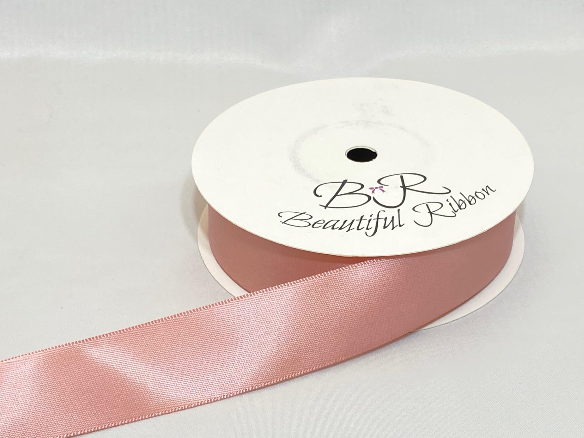 2 metres (Cut from Reel) of 25mm Satin Ribbon Dusky Pink Double Sided 25 mm 2.5cm 1" 1 Inch