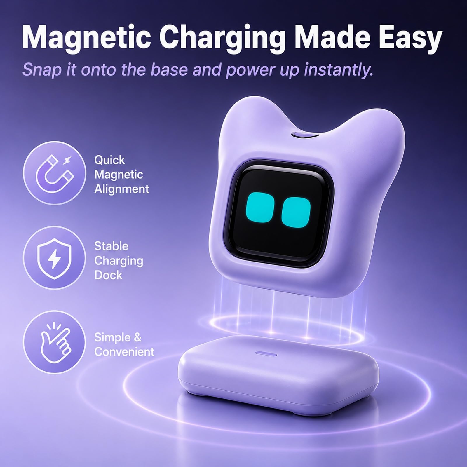 Robot De Escritorio Con Ia: Mascota Electrónica Inteligente Con Chat De Voz Y Emociones Dinámicas. Un Gadget Tecnológico Interactivo, Creativo E Inteligente, Ideal for Escritorio Del Hogar(White)