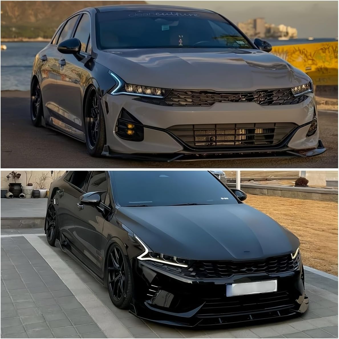 Front Lip Compatible with Kia K5 2021-2026, Front Bumper Air Dam Fits for EX LX LXS GT GT-Line, Chin Splitter Body Kit (Glossy Black)