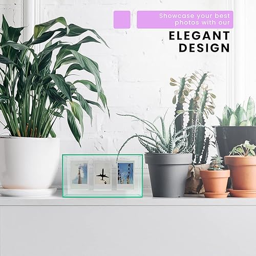 Miniatura 2 de Elil Marco flotante para Fujifilm Instax Mini marcos magnéticos y caja de exhibición acrílica, marco de fotos para refrigerador, imanes para
