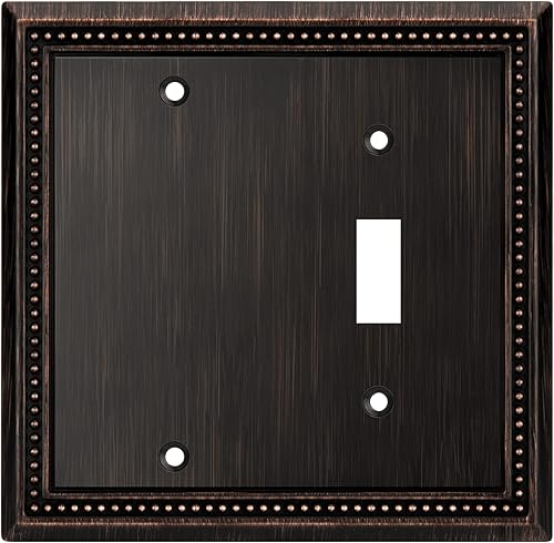 Vista 486 de Henne Bery Sunken Pearls - placa decorativa de pared para interruptor (Palanca simple, 2 unidades, níquel satinado)