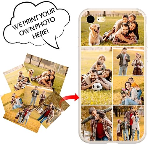 Miniatura 5 de Funda de teléfono personalizada para iPhone 7, 8, SE 2020 2022, diseña tu propio collage de múltiples imágenes, funda delgada y suave de color