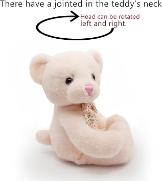 suepcuddly Small Magnet Teddy Bear Stuffed Animal Cute Plush Toy for Girl 12 (Pink)