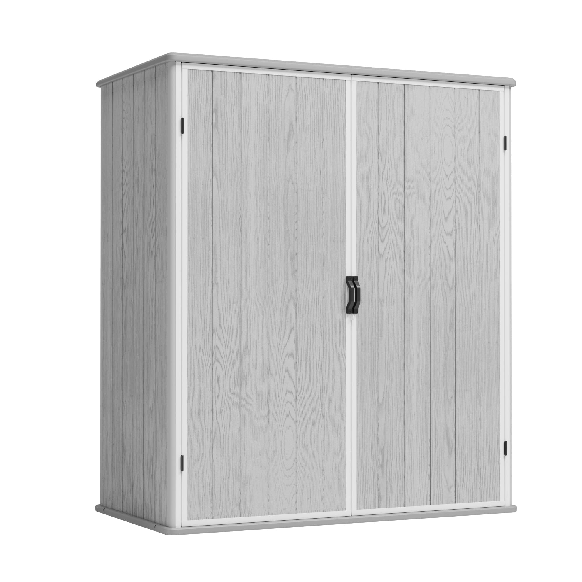 Greesum 5x3FT Plastic Outdoor Storage Shed with Floor, Light Gray