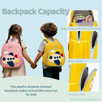 VIDOSCLA Toddlers Backpack Kids Airplane Nursery Schoolbag Preschool Bag