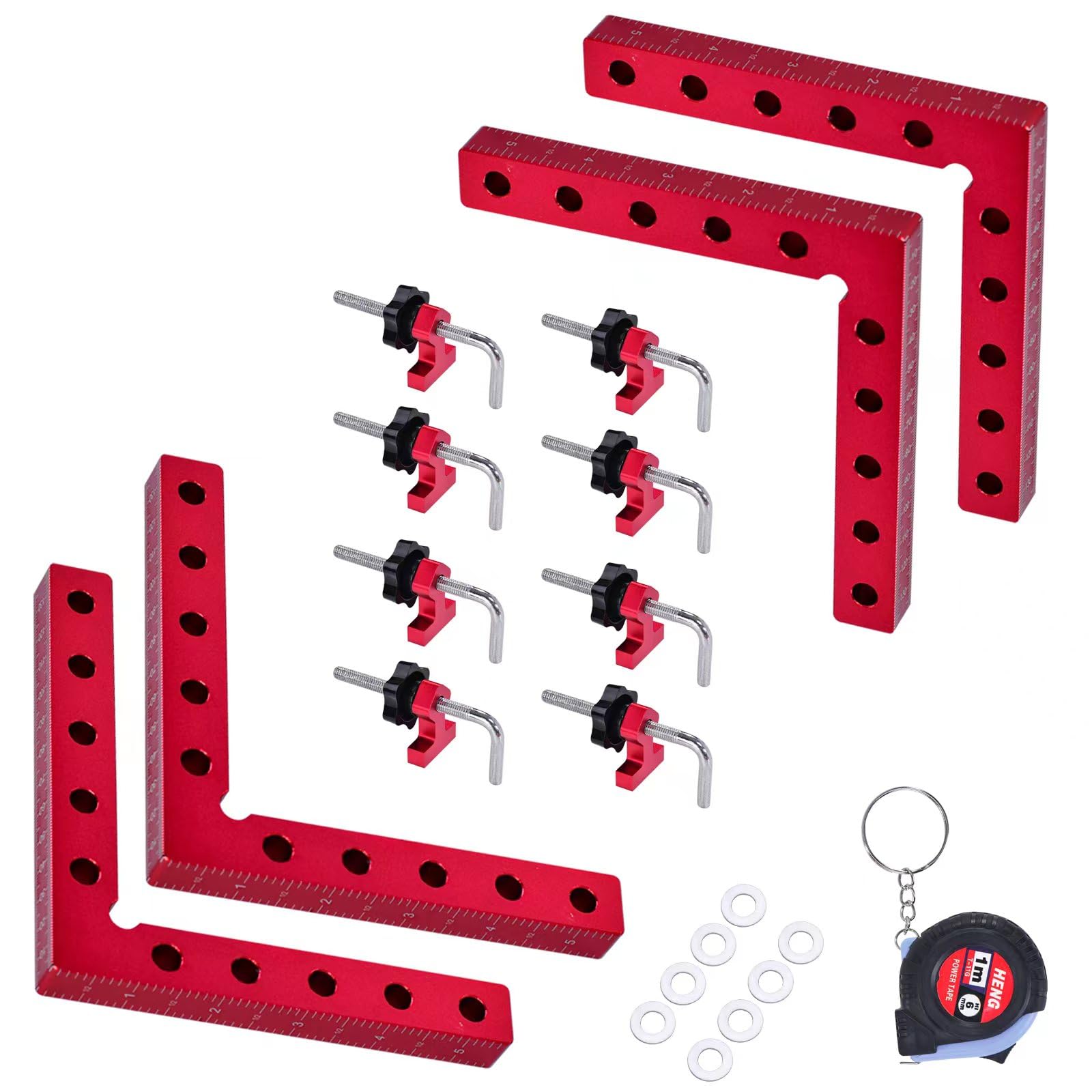 90 Degree Clamps for Woodworking, Corner Clamps,4Pack 5.5Inch Aluminum Alloy Right Angle Clamp, Positioning Squares for Picture Frames, Boxes, Cabinets, Drawers