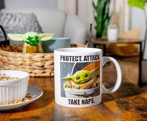 Miniatura 66 de Silver Buffalo Star Wars The Mandalorian Repeat Poses - Taza de café de cerámica estilo campista, 20 onzas Repetir Poses