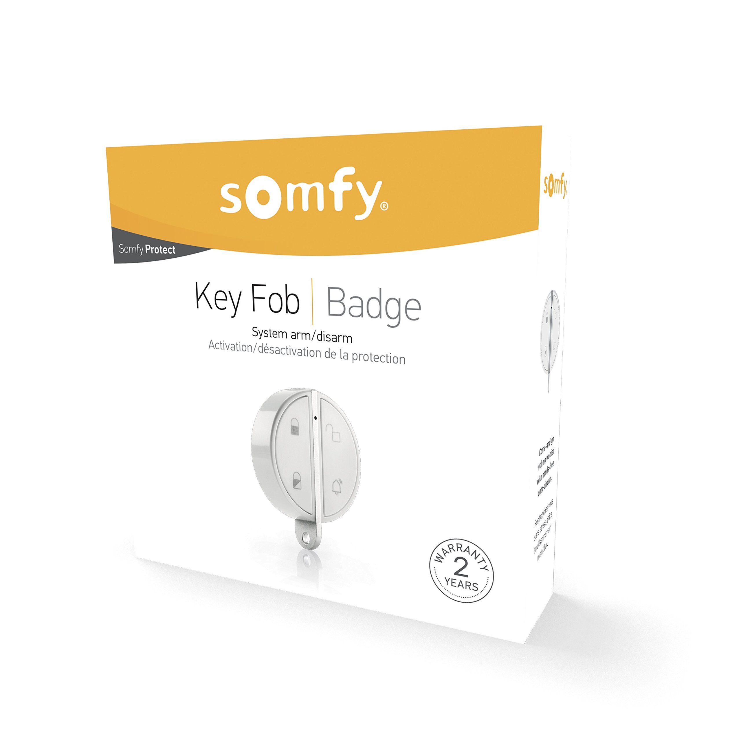 Somfy 2401488 - Pack de 5 IntelliTAG | Détecteurs Auto-protégés de Vibration et d'ouverture & Somfy Home Alarm & 2401489 - Badge d'activation et de désactivation Alarme | Fonction Mains Libres