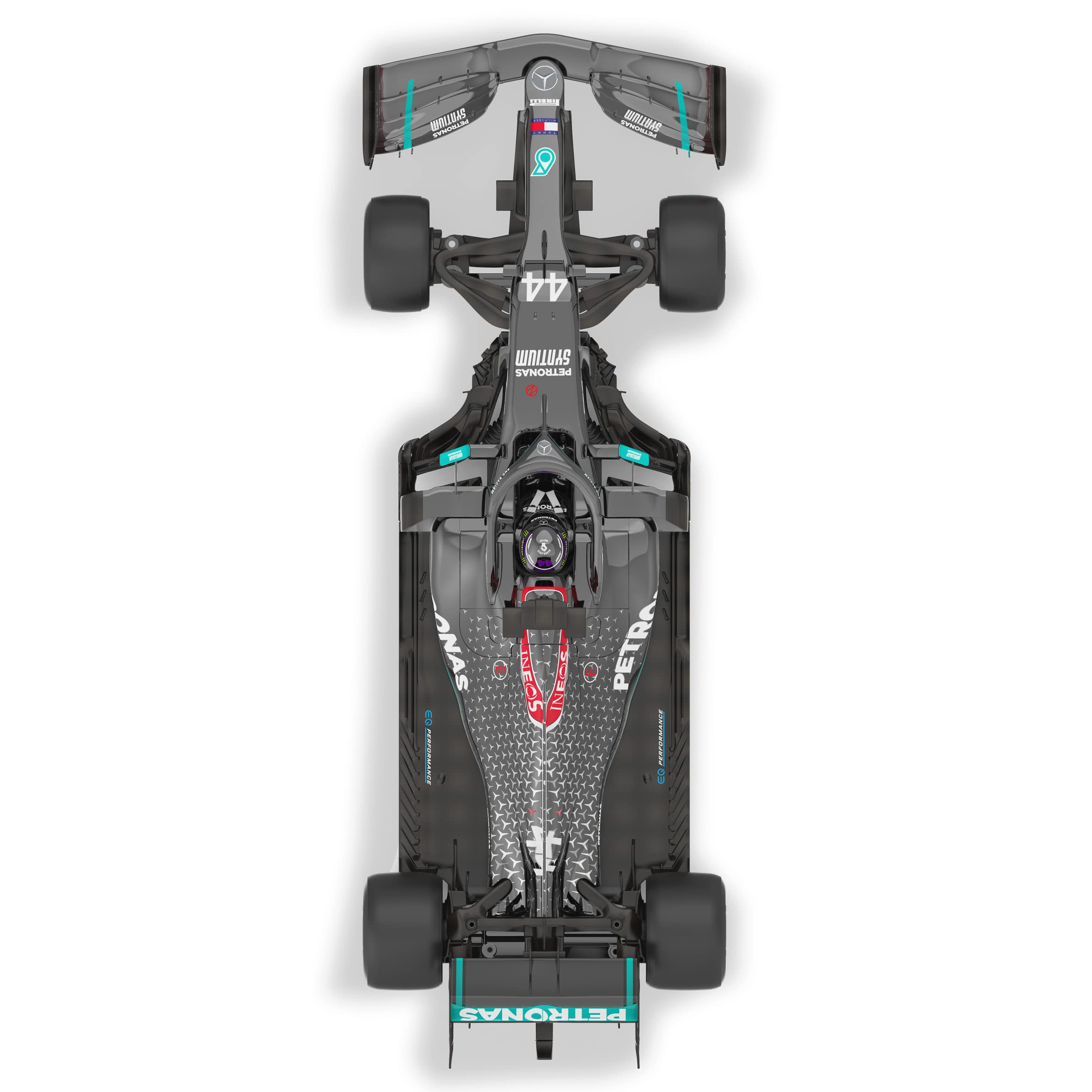 JAMARA Mercedes-AMG F1 W11 EQ Performance 1:12-2,4 GHz dla wielu graczy, oficjalnie licencjonowany, wierne lakierowanie, łącznie z dekoracyjnym łukiem, czarny, 402106