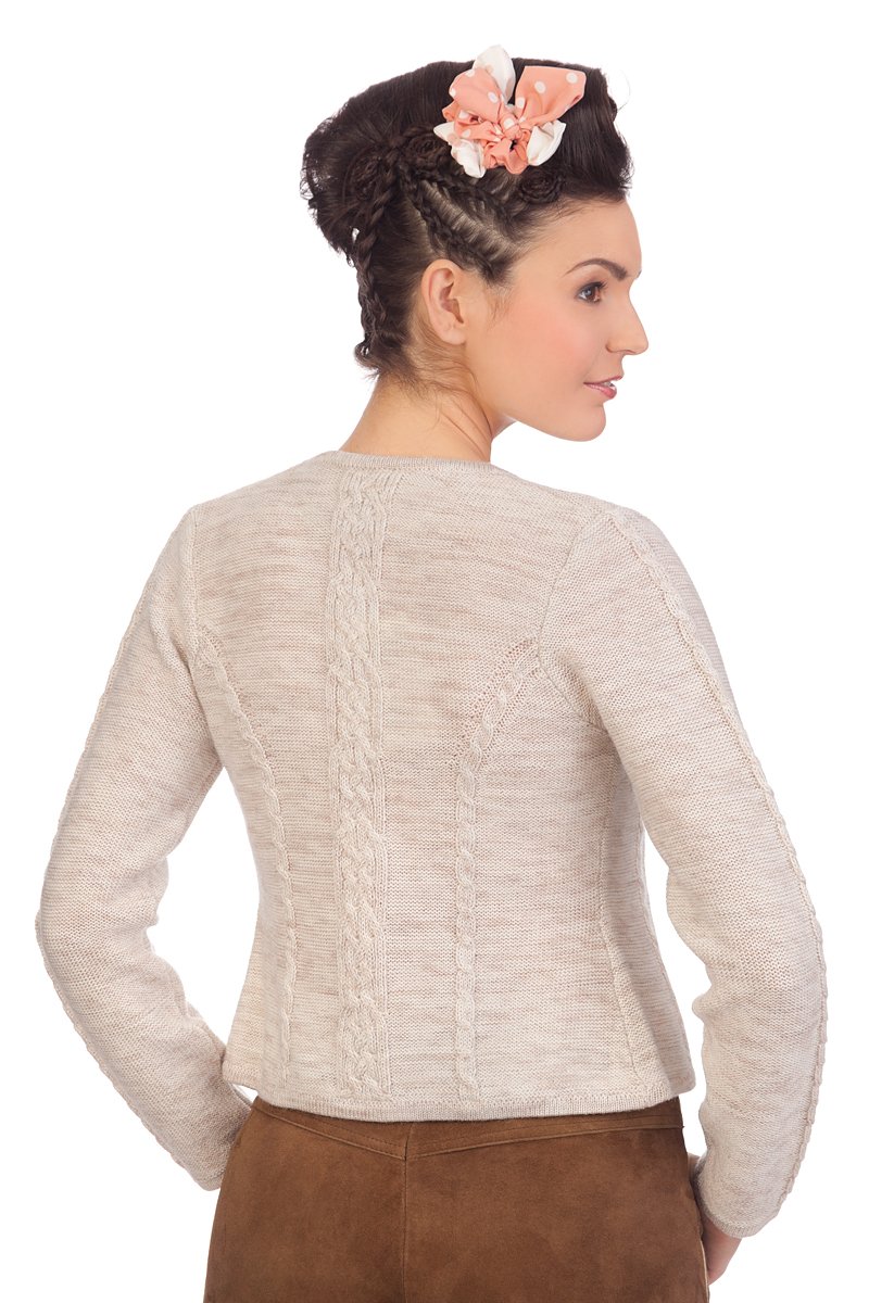 Spieth & Wensky Damen Trachten Strickjacke - BONN - rot, Natur, Größe L