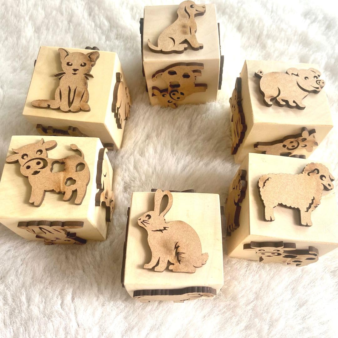 Wooden Dice Stamps for Kids | 1-6 years | Theme Based (Farm Animals) (B0C9F4W4CB) Amazon Price History, Amazon Price Tracker