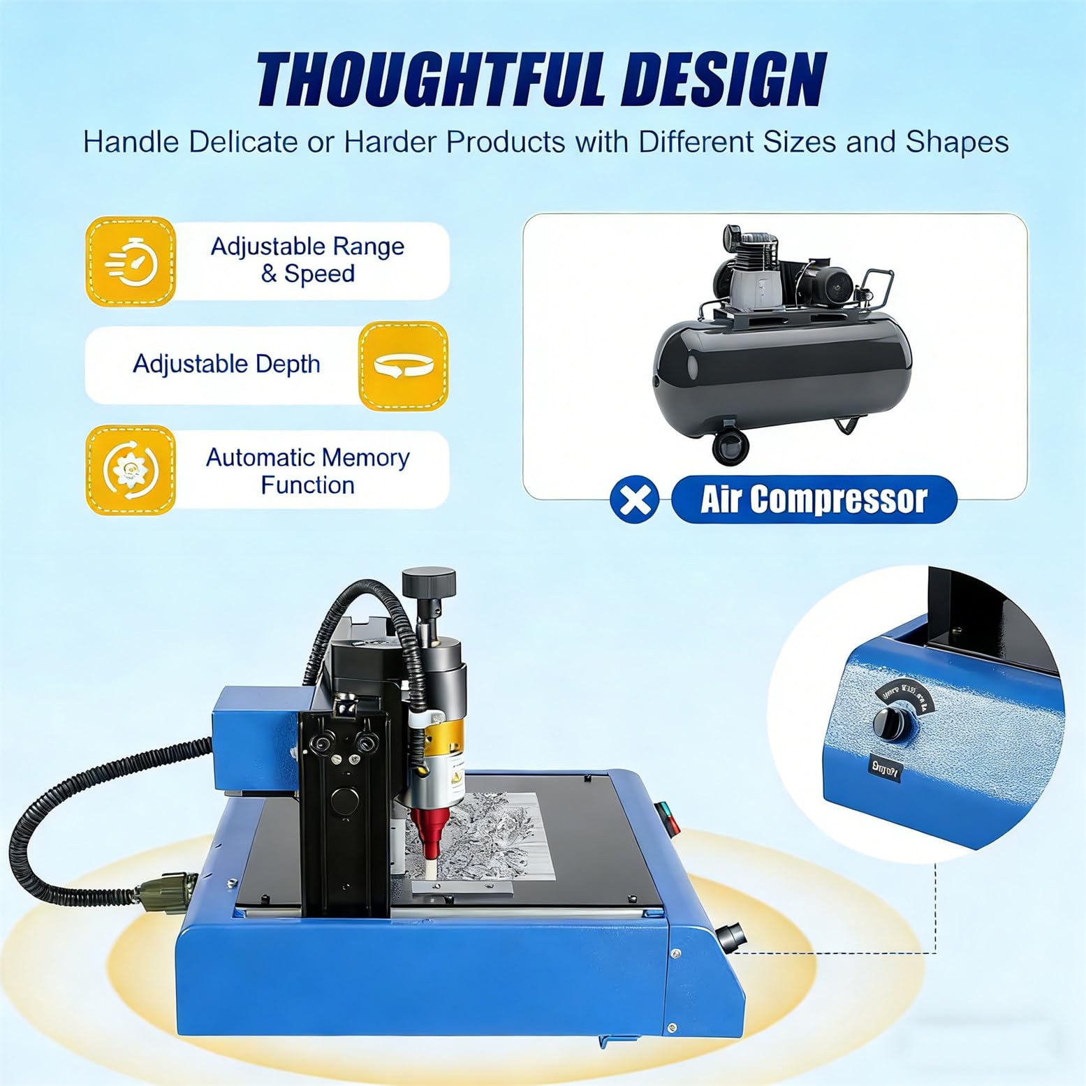 Machine de gravure 400 W pour bijoux, métal et étiquettes, vitesse de 2 pouces/s, avec disque flash, idéale pour l'aluminium et le fer, zone de travail 300 x 200 mm