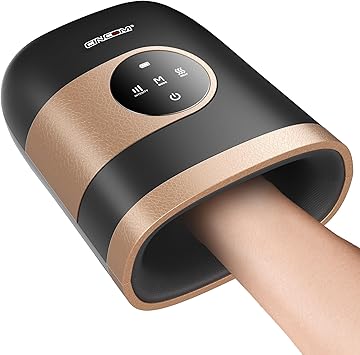 CINCOM Upgraded Hand Massager - Cordless & Portable Hand Massager with Heat & Compression for Arthritis and Carpal Tunnel Relief from Wrist to Palm and Finger Black