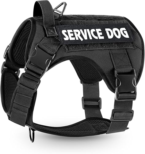 voopet Arnés táctico para perro, chaleco militar de apoyo emocional con asa y Molle para perros medianos y grandes, chaleco para perros medianos y