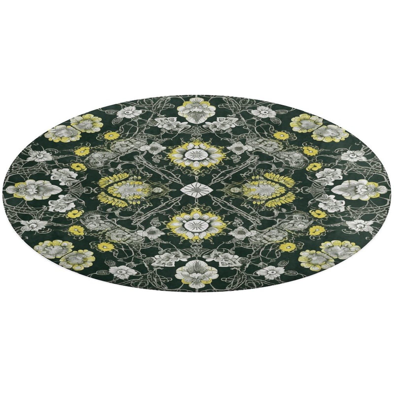 Alfombra pequeña lavable de flores para decoración de cocina y baño