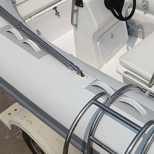 Miniatura 6 de DSCRAFT Bisagra de cubierta superior de acero inoxidable 316 BiminiTop Hardware de montaje con base de fibra de vidrio Juego de 2 piezas para barco