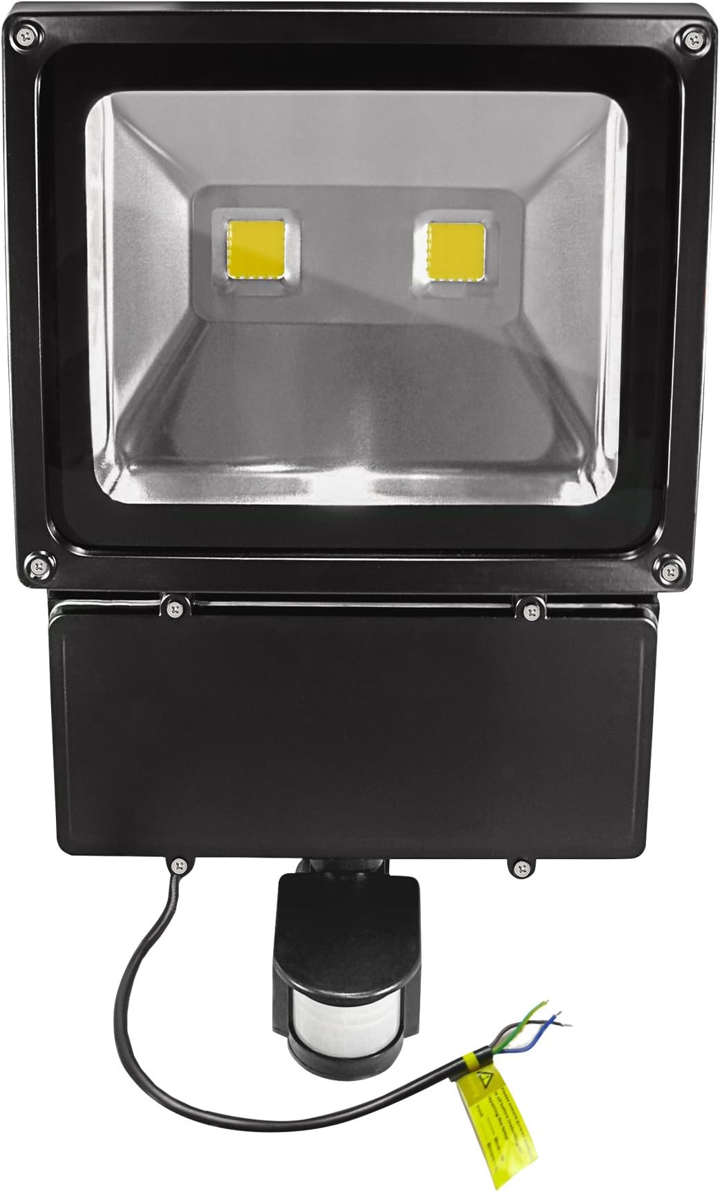 LED Outdoor Floodlight with 180° Motion - IP65 - 100 Watt - 3.000 Kelvin Warm White - 9400 Lumens (950 Replaced - 1000 Watt Halogen) - 6er Set [Energy Class A]