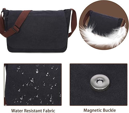 Miniatura 6 de Bolsa de mensajero, bolsa de mensajero de lona, bolsa de hombro, bolsa cruzada, bolsas de mensajero vintage para hombres y mujeres, bolsa de hombro