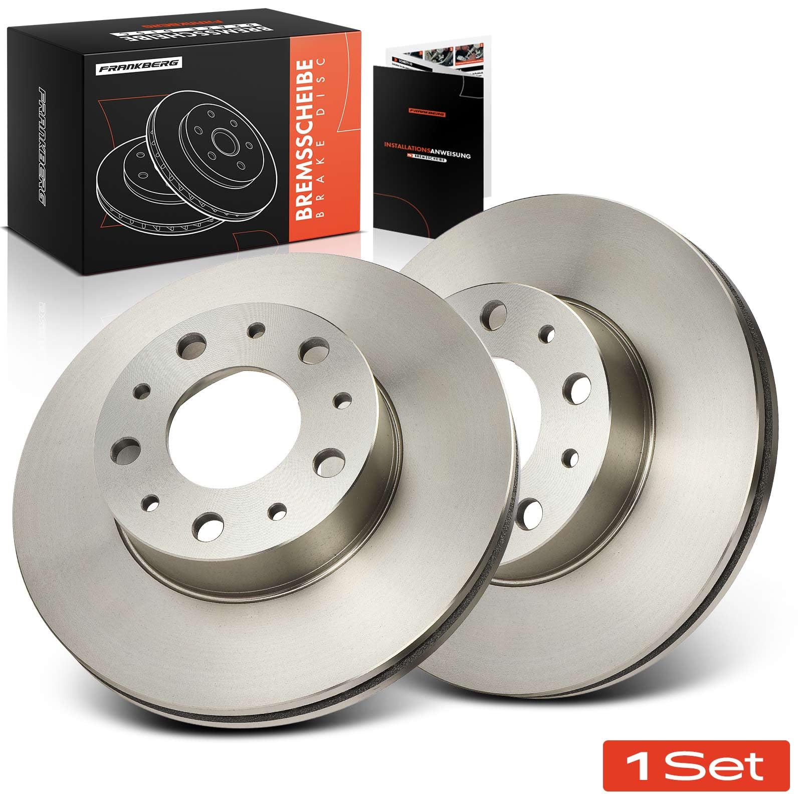 Frankberg 2 dischi freno anteriori ventilati ⌀280mm 1612435280 | Compatibile con: Ducato Van 250, Scatola di collegamento, Autobus saltatore, Ducato pianale/telaio 250 290