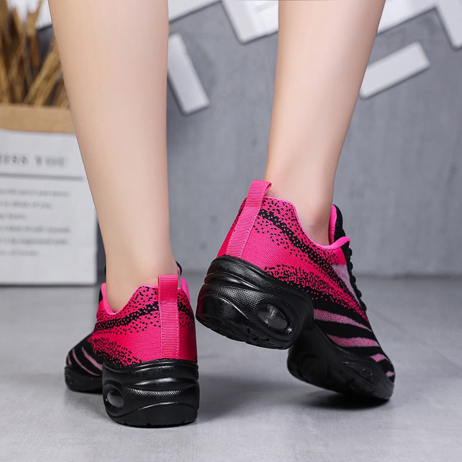 Zapatos de danza para mujer, zapatos de jazz, modernos, danza, gimnasia, zapatillas de deporte, cómodas, para caminar, fitness