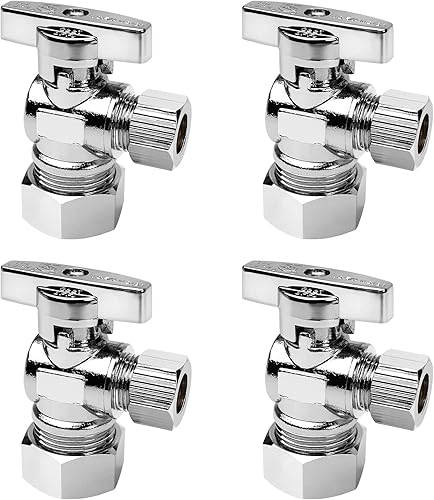 Válvula de cierre de inodoro Válvula de parada angular fregadero de acero inoxidable, entrada de compresión de 58 pulgadas (12 pulgada nominal),