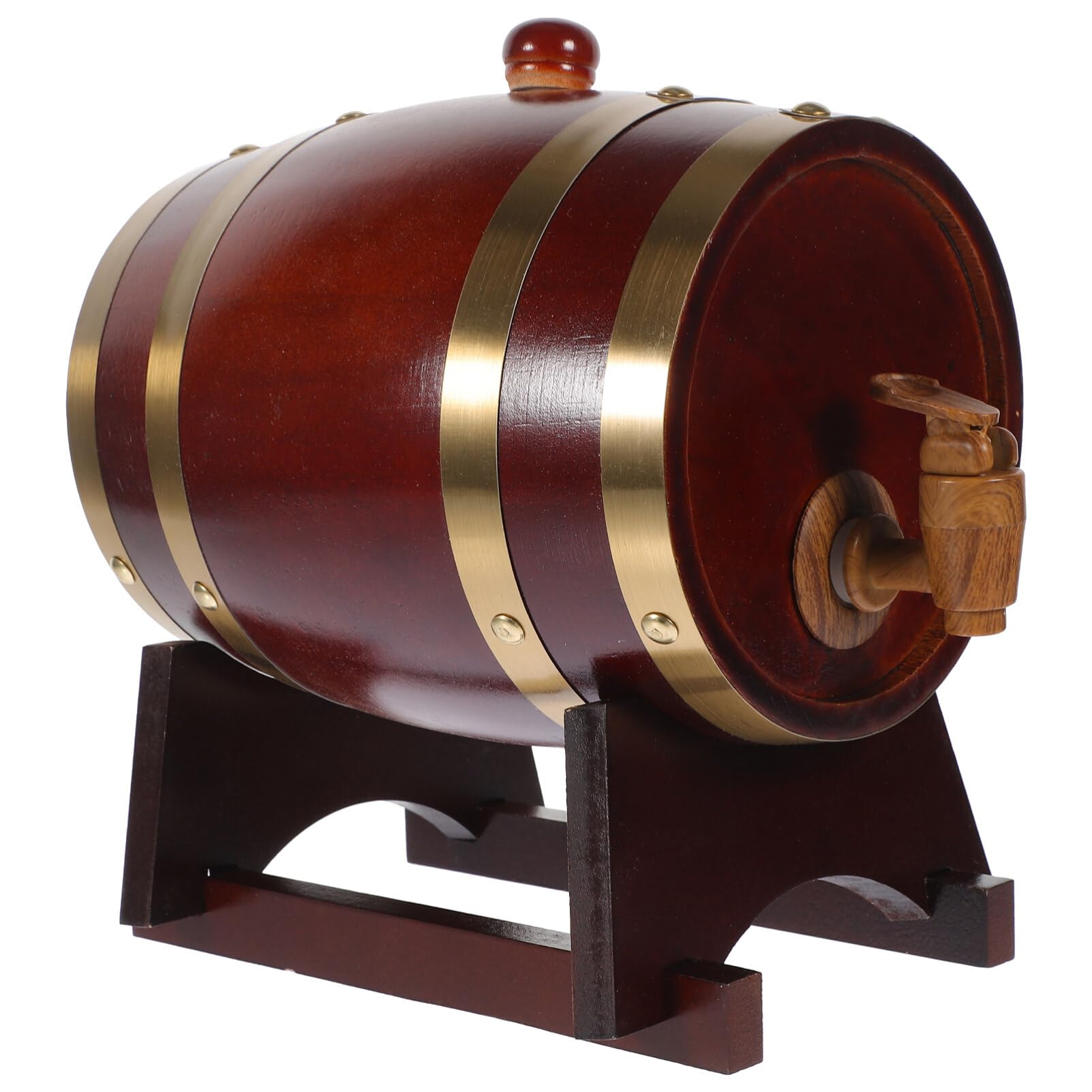 OUNONA 1. Barril De Madera De 1.5 litros Barril De Cerveza Barril De Vino Barril De Envejecimiento Cubo De Almacenamiento De Cerveza para Vino Licores Cerveza Y Amarillo Claro (con
