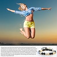 Vista 132 de Adjustable Crystal Bracelet – Gemstone Bead Bracelet with Adjustable Macrame String – Chic Gemstone Bracelet for Men and Women – 8mm Round Healing