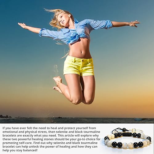 Vista 132 de Adjustable Crystal Bracelet – Gemstone Bead Bracelet with Adjustable Macrame String – Chic Gemstone Bracelet for Men and Women – 8mm Round Healing