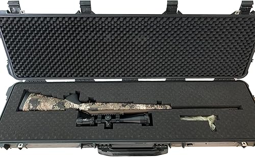 Miniatura 58 de MEIJIA Funda rígida portátil para rifle impermeable para todo tipo de clima, funda de pistola con ruedas, espuma de ajuste personalizable incluida