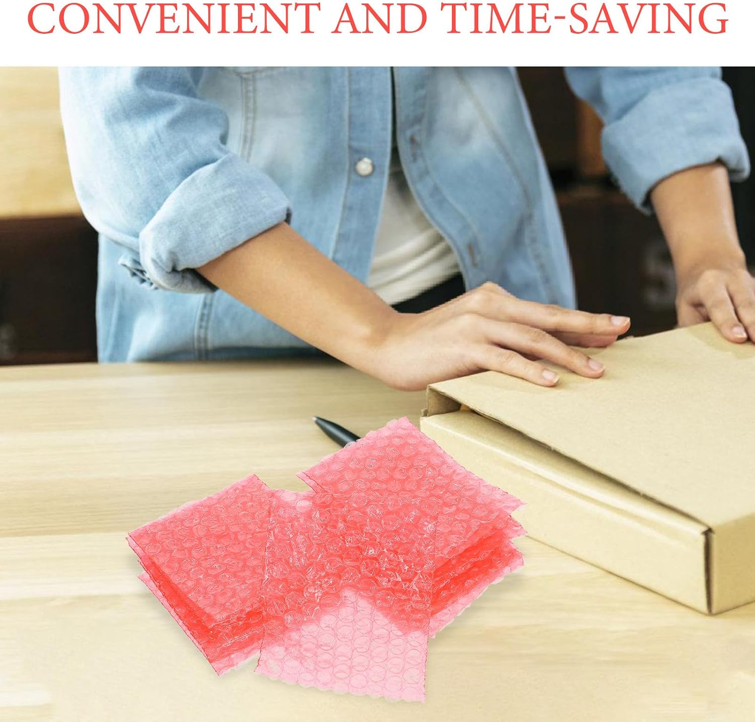 100pcs Red Anti-static Bubble Pouch 8x10cm Thick Single-side Color Printing Protective Packaging Bags for Shipping and Small Business Storage