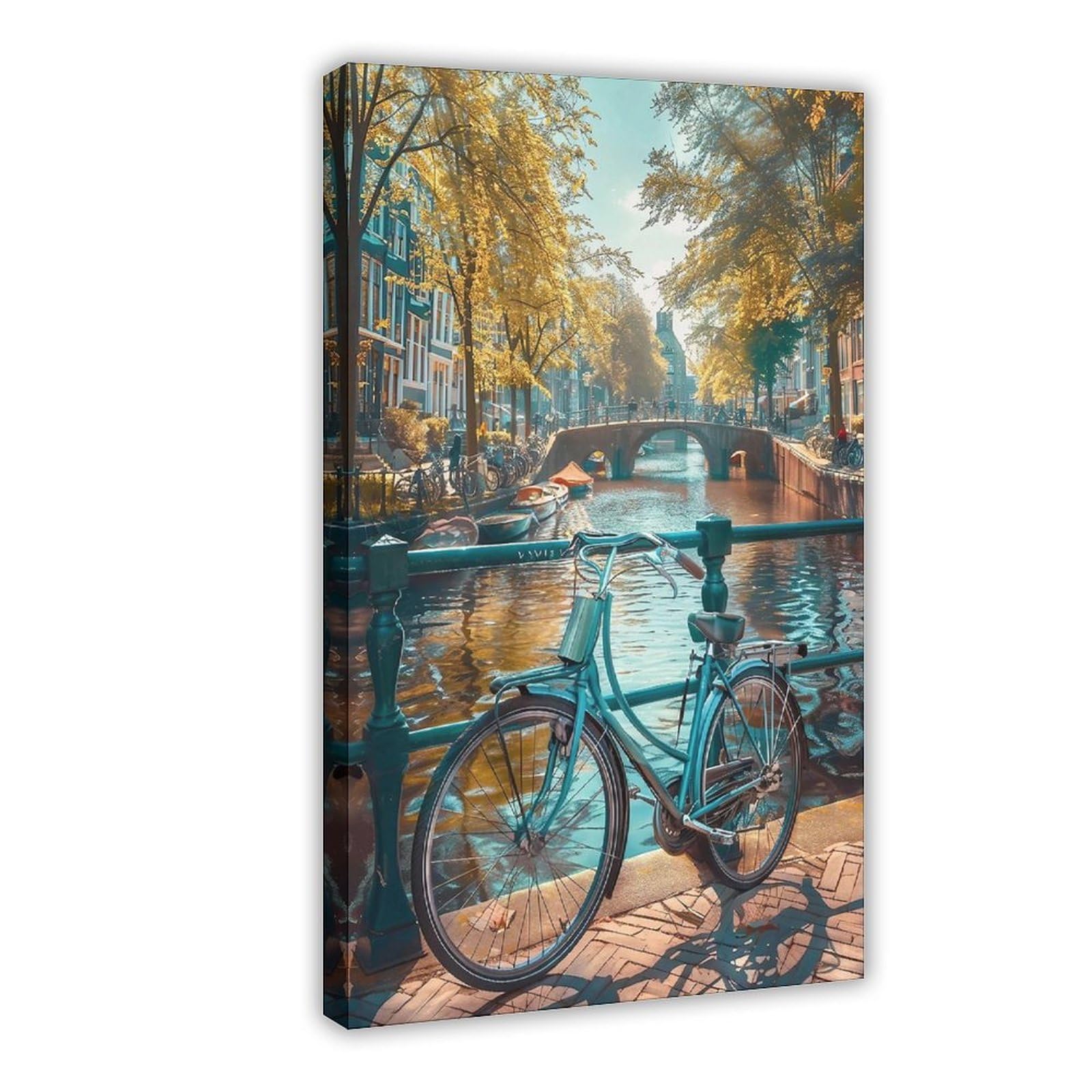 Bareronor Amsterdam Ship Canal Canvas Poster Bedroom Decor Landscape Office Room Decor Gift 20" L X 30" W