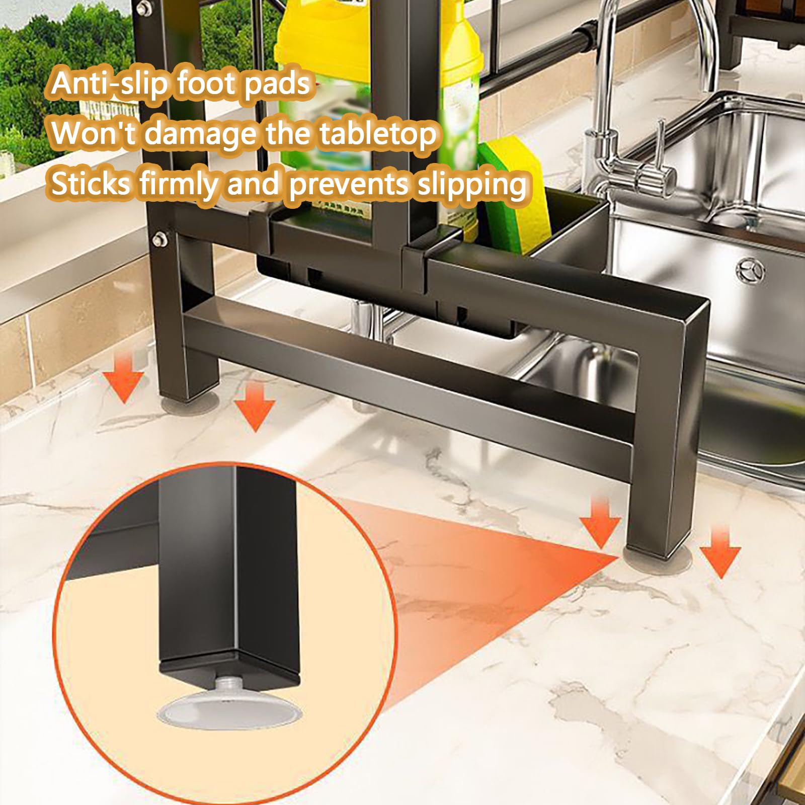 Generisch Escurreplatos para fregadero – Escurridor ajustable de metal de 2 niveles con ventosas, ahorra espacio para la organización de la cocina