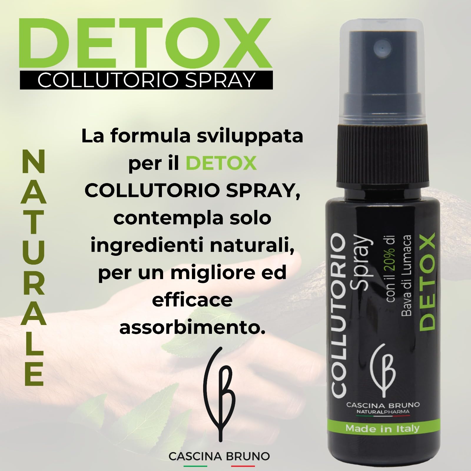 Bain de bouche Detox Kleaner Anti-THC Spray 30 ml Fabriqué en Italie