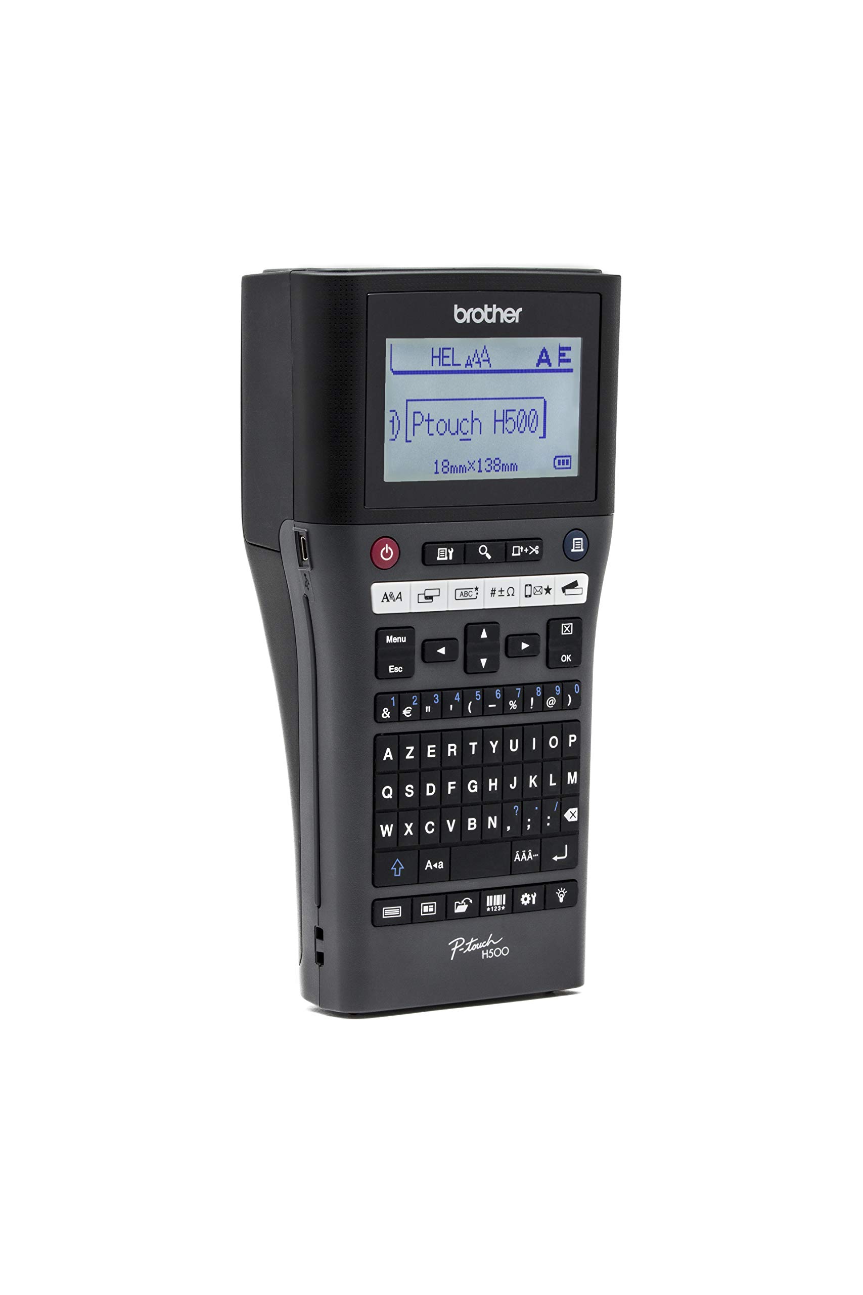 Brother PT-H500, etiqueteuse Portable et Connectable, Clavier AZERTY, utilise des Rubans TZe de3.5à 24mm de Large, Imprime Jusqu’à 7 Lignes de Texte, Compatible PC/Mac, Vitesse d’Impression :30mm/Sec