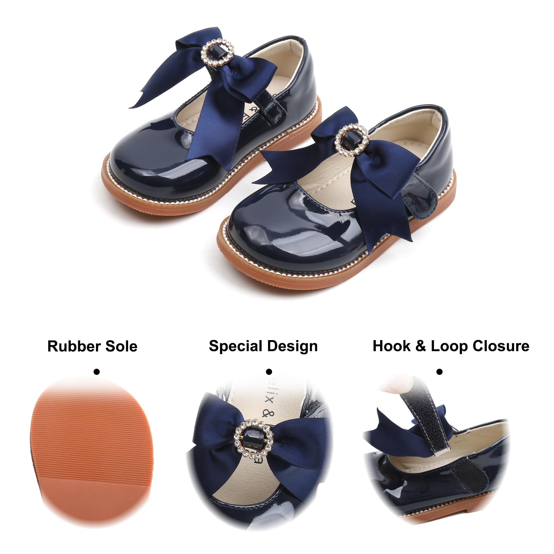 Felix & Flora Toddler Little Girl Blue Mary Jane Dress