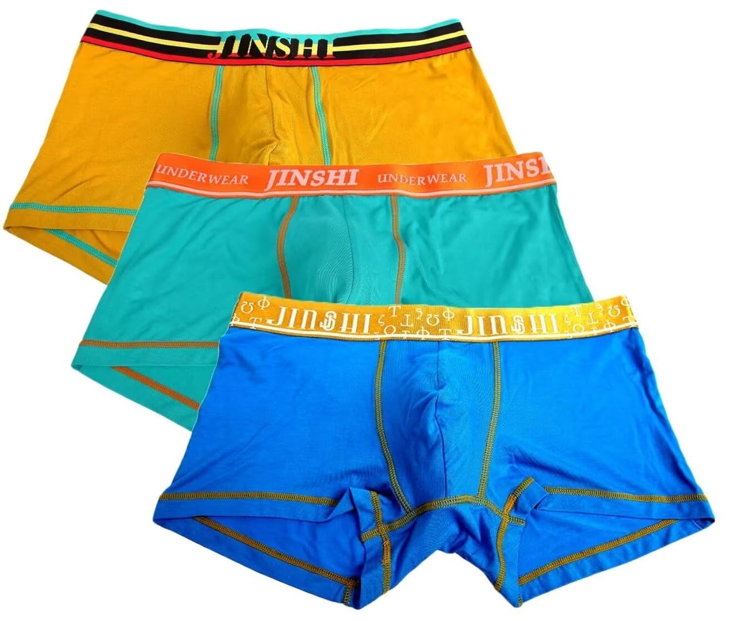 JINSHI Mens Underwear Boxer Briefs Short Leg Tagless Pouch Trunk