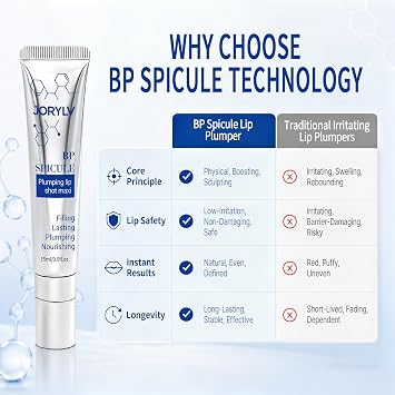 bp spicule plumping lip shot,lip plumper gloss,Plumping & Nourishing & Lasting for natural filling lip, Hydrate, Hyaluronic Acid & Olive Fruit Oil for Smooth Lip Wrinkle,Woman,0.5 fl.oz