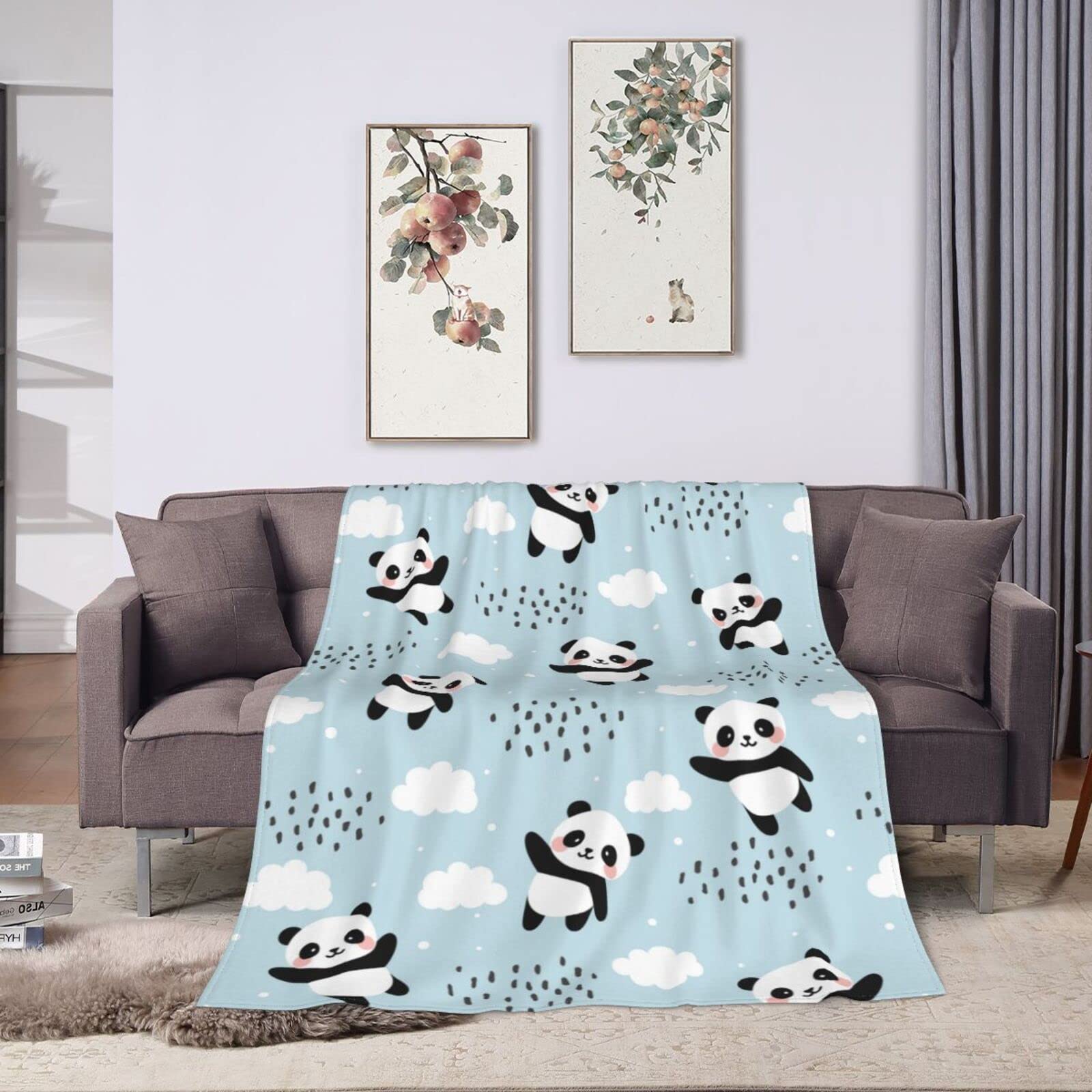 Panda Coperta in Flanella Di Pile, Facile Da Curare, in Flannel, Morbida E Calda Copertas Leggera Per Divano Letto Accoglienti E Resistenti