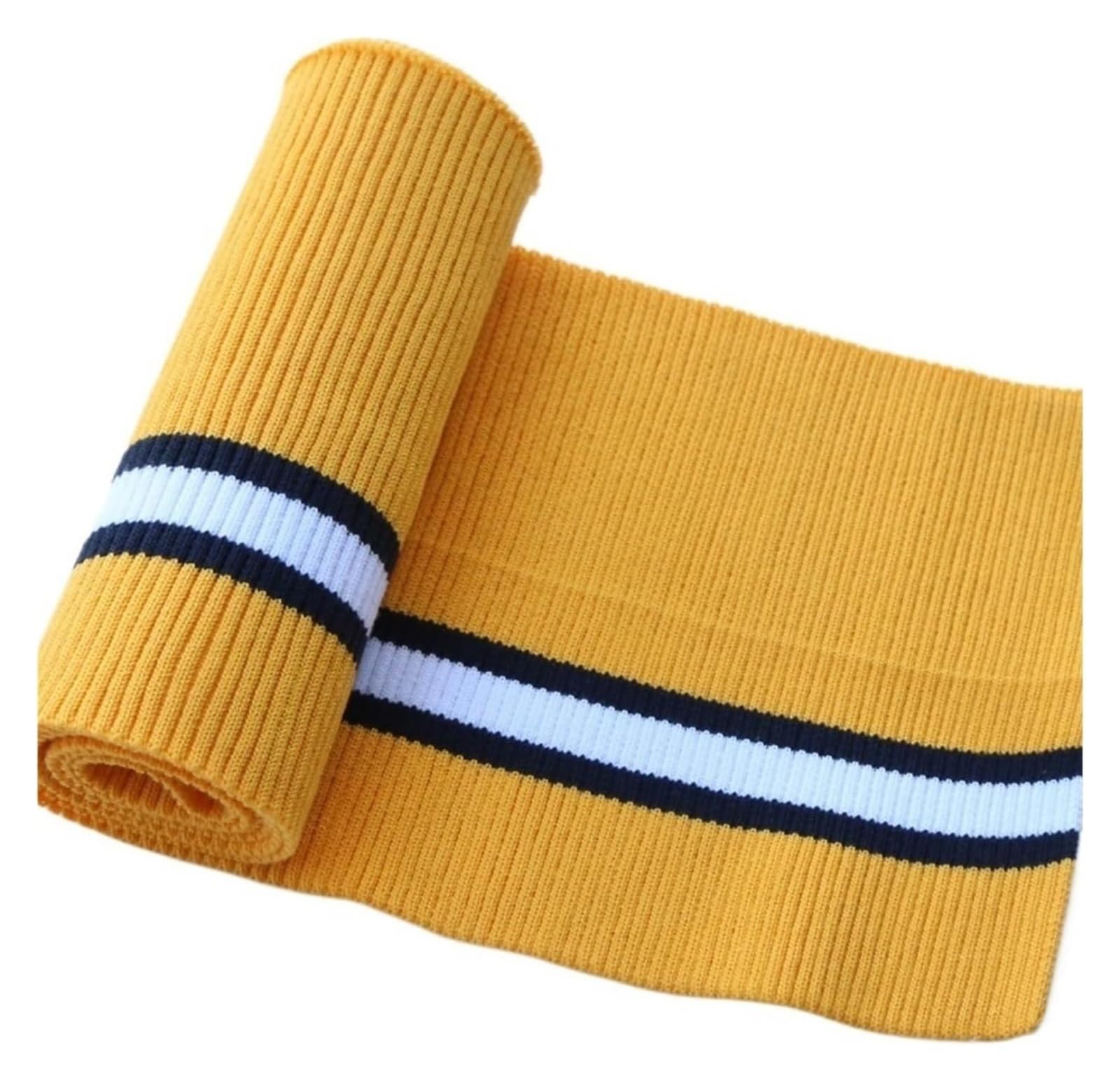Rib Knit Cuff, Elastic Ribbed Cuffs Multicolor 80cm x 15cm(Yellow)