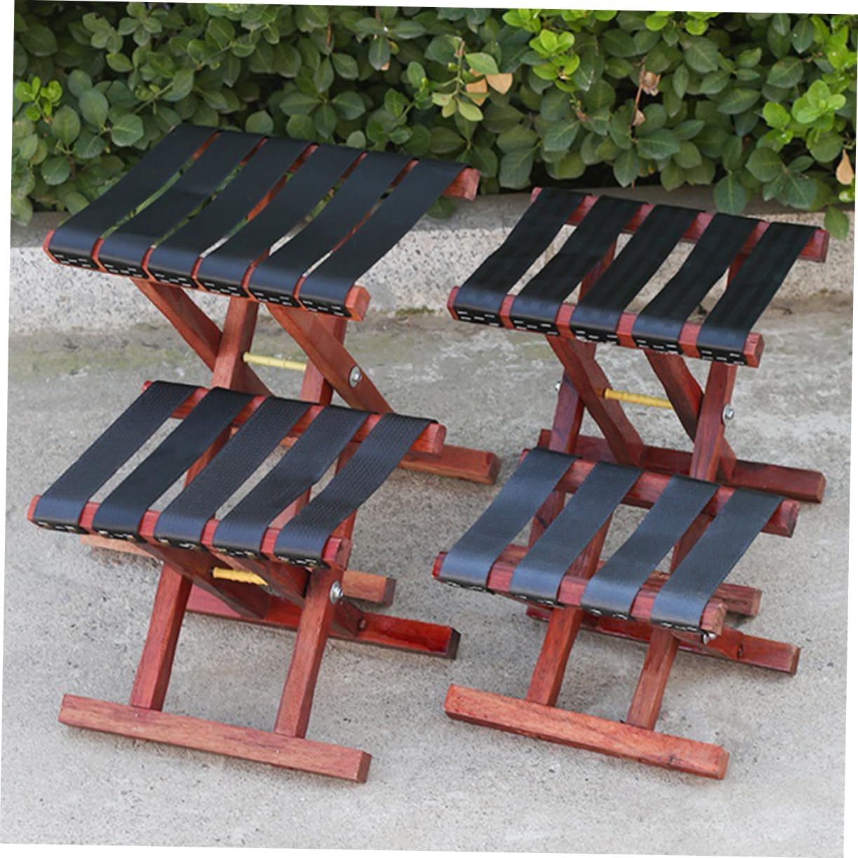 Folding Camping Stool Portable Wooden Bench for Outdoor BBQ and Fishing Lightweight Collapsible Seat Convenient Carry Handle Compact and Sturdy Design