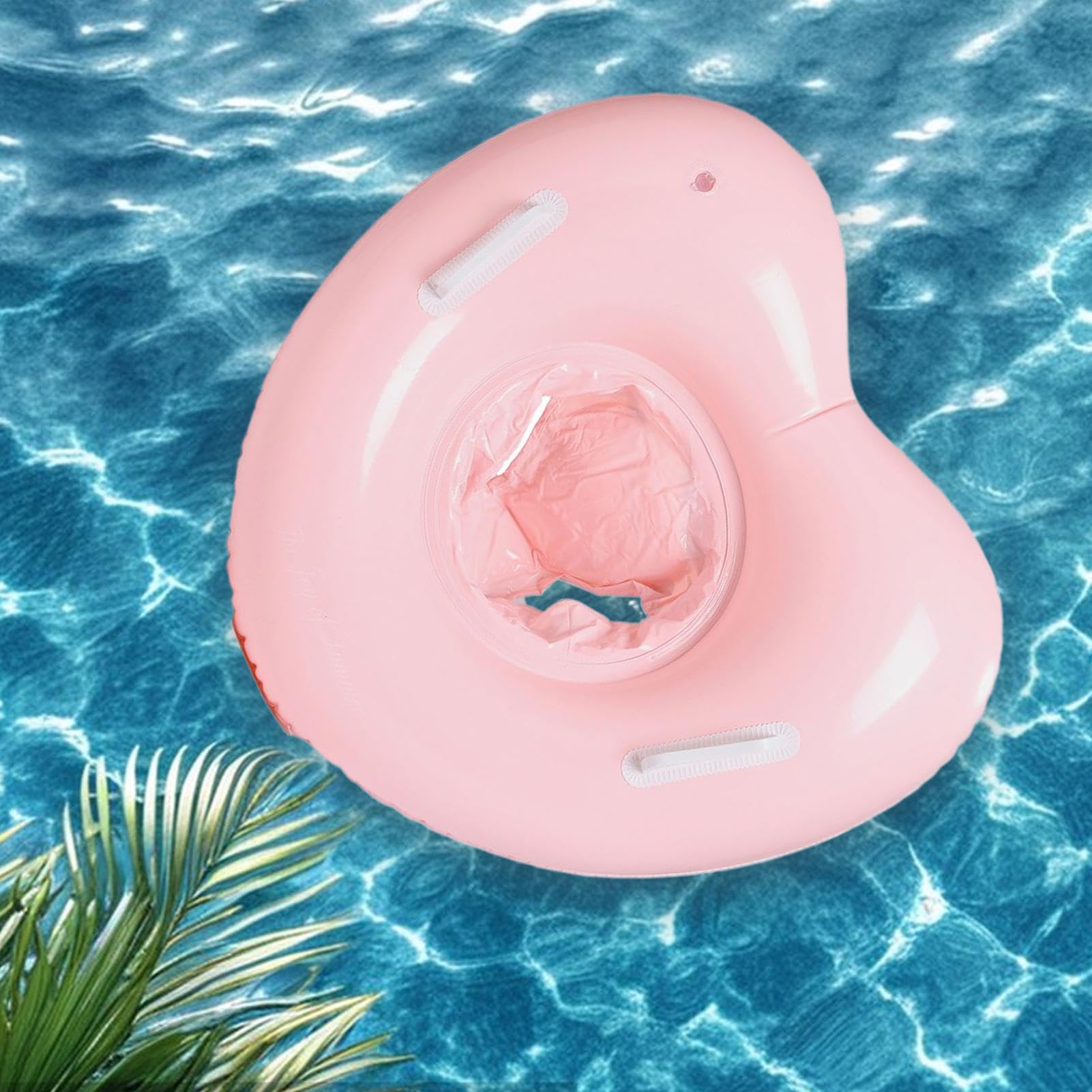 Schwimmring Herzform Baby Badewanne | Aufblasbarer Schwimmsitz 6+ Monate | Mit Griffen & Sicherheitsdesign