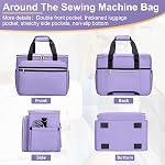 ANITOR Sewing Machine Carrying Case with Removable Bottom Padding, Sewing Machine Bag Fits Most Standard Sewing Machines and Storage Sewing Accessories, for Singer, Brother, Janome, Purple，(Bag Only)
