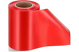 Aspidistra Leaf Pattern Red Outdoor Ribbon