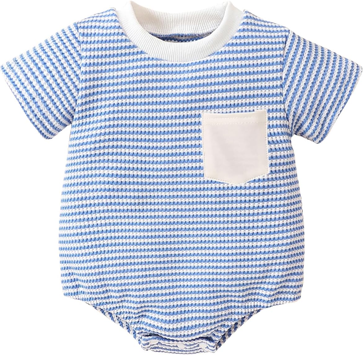 Baby Waffle Romper Short Sleeve Baby Boy Girl Bubble Romper Striped Oversized Bodysuit Infant Baby Summer Clothes Baby Waffle Romper Short Sleeve Baby Boy Girl Bubble Romper Striped Oversized Bodysuit Infant Baby Summer Clothes