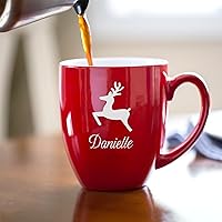 Vista 9 de Engraved Personalized Create Your Own Coffee Mug (Red) - Large Customized Coffee Cup, Custom Oversized Mug, Personalized Mug with Text